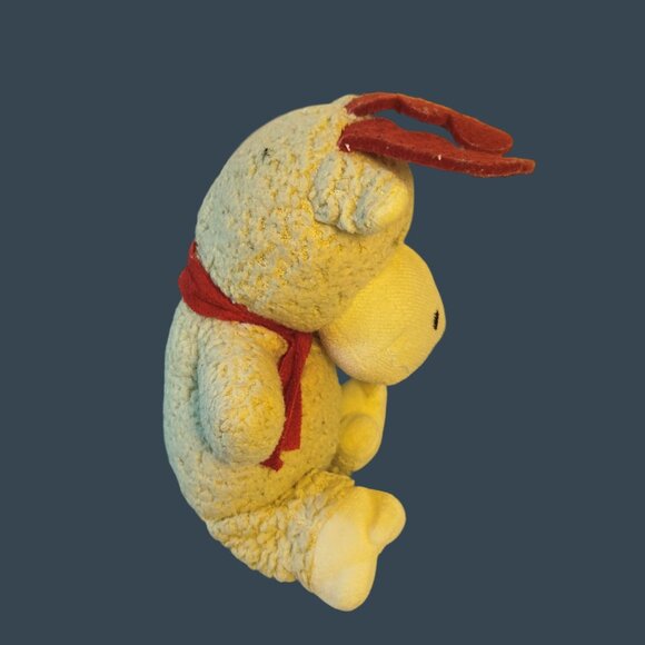 Christmas Moose Reindeer Plush Toy Red Felt Scarf Antlers fleece Lovey - Picture 3 of 6